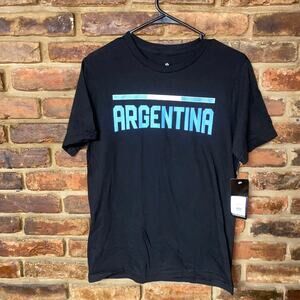 NWT Gen2 Boys Black Argentina Graphic Short Sleeve T-Shirt Youth Size large